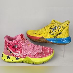 Mismatch Nike Kyrie 5 SpongeBob and Patrick Basketball Shoes FLAWS